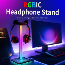 Suport de depozitare, suport pentru căști RGB pentru jocuri, suport pentru căști, accesorii pentru jocuri PC, cadou pentru jucători, accesorii