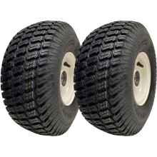 15x6.00-6 Grass Lawnmower Wheels Tyres Fitted on Rims 20mm Bearings (Set of 2)