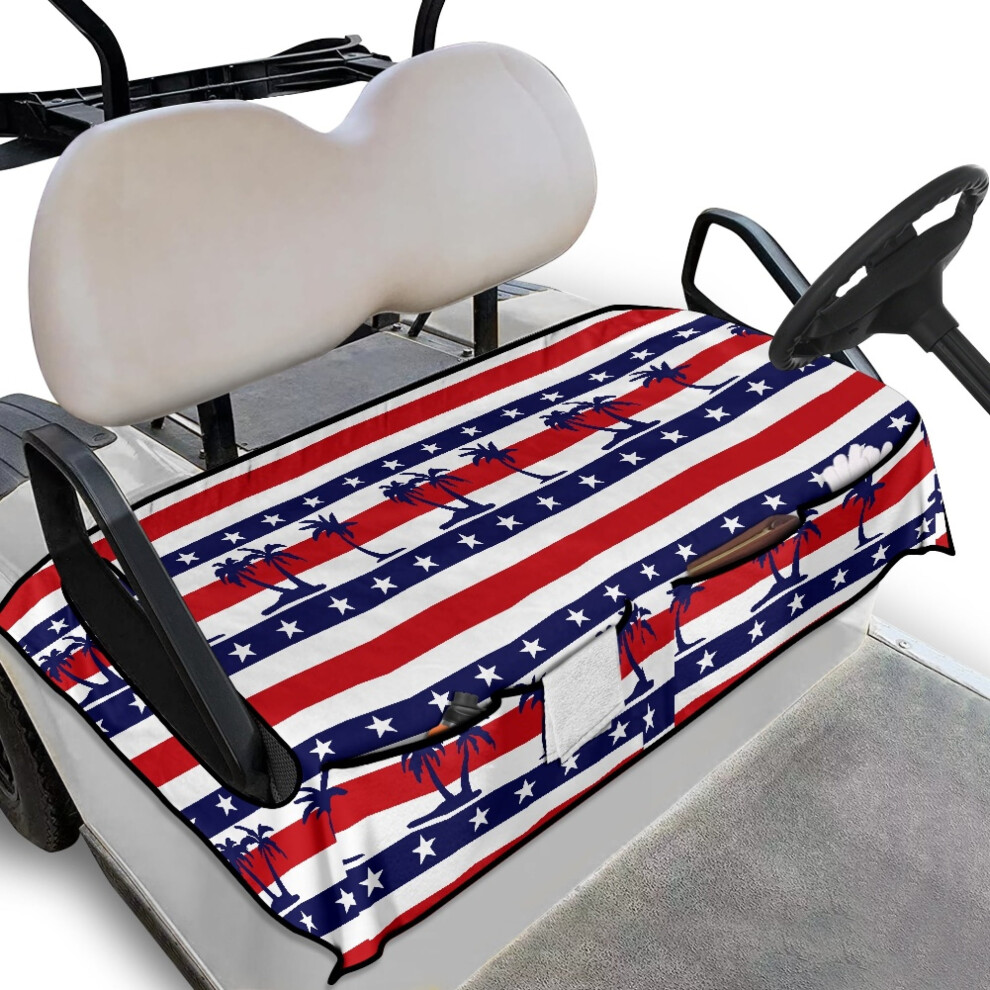 American Flag Universal Golf Cart Seat Covers With Pockets, Coconut Tree Design Â Compatible With Club Car 9028731921693