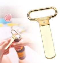 Tragbarer Weinflaschenöffner aus Aluminiumlegierung, goldener Korkenzieher mit Zweiarm-Zieher für Bier-, Wein- und Champagnerflaschen