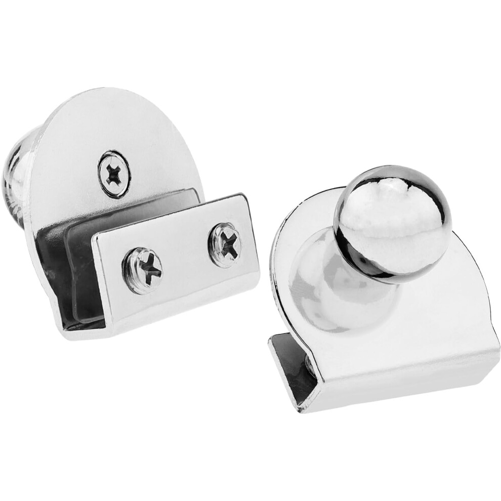 Glass Door Pull Handle, 2Pcs No-Drill Clamp For 5Â8Mm Glass, Compatible With Showcases & Cabinets (Silver, 2-Pack) 9479868580701