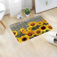 Rustic Sunflower & Bees Doormat, Farmhouse Floral Indoor/Outdoor Mat for Entryway, Kitchen, Bathroom, Patio – Non-Slip & Durable, My Sunshine Design