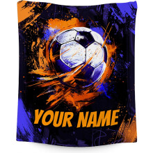 Custom Football Blanket, Cozy Soft Throw Blankets for Kids, Cool Black Flannel Throw Gifts for Couch Sofa, 40x50 Inches