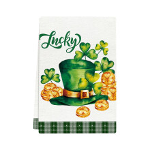 Toalhas de mão para cozinha com estampa de trevo para o Dia de São Patrício, 45x66cm, toalhas de chá verdes decorativas e absorventes com tema