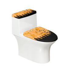 Set de huse pentru toaletă de baie cu design de Halloween, set de 2 piese, lavabile și reutilizabile, reglabile, pentru scaune de baie, elastice