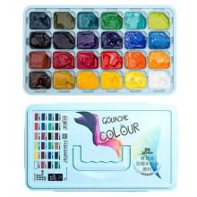Set de 24 Pinturas Gouache en Gelatina para Principiantes, Concentrado, 30 Ml, con Recambio Reemplazable.