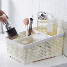 Kunststoff-Organizer für Badezimmer, Wattestäbchen, Pinsel, Stifte und Kosmetik – Aufbewahrungsbox für den Schreibtisch, für Zuhause, Büro und
