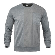 SYMOID Sweatshirt für Herren, ohne Kapuze, Grau, Herbst- und Winter-Sweatshirt, Pullover, einfarbig