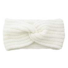 Soft Stretch Ear Warmer Headband Women Winter Cable Knit Headbands Hairbands White (One Size)