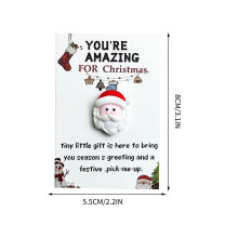 10PCS Little Pocket Santa Christmas Cards with Organza Bags – Festive Stocking Stuffers & Party Favors