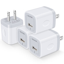 4-Pack USB Wall Charger Block, 5V/1A, Fast Charging Station for iPhone & Compatible Devices