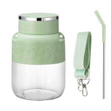 Liquidificador portátil 2 em 1, 800 ml, 4 lâminas, recarregável via USB-C, ideal para viagens, escritório, academia e casa.