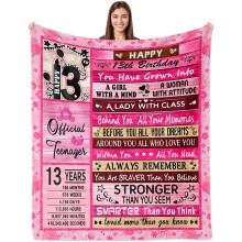 Geschenkidee zum 10. Geburtstag für Mädchen – 127 x 152 cm große Geburtstagsdecke, passend zur Kinderzimmerdekoration