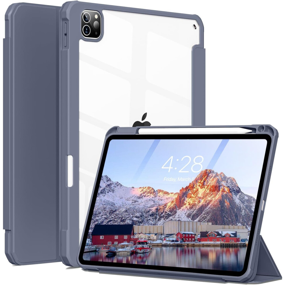 Xihama Case Compatible With Ipad Pro 12.9 Inch, 2022/2021/2020/2018, Hybrid Clear Protective Case With Pencil Holder, Auto Sleep/Wake 9028731708577