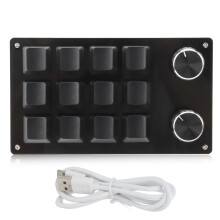 Clavier programmable, clavier mécanique macro Type C vers USB 12 touches multifonction pour le bureau et les jeux