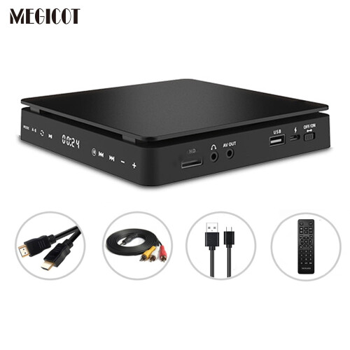 Mini DVD Player With Touch Button Remote Control, Support CD DVD VCD USB Flash Video Playback Players for Home