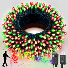 33ft Music Christmas Mini Lights (Copper Wire),100 LED Fairy Starry String Light Plug in for Indoor Outdoor Xmas Tree Wedding Party Decoration (Blue)