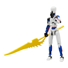 Set de figurine T13Action – Pre-asamblate, imprimate 3D cu arme și accesorii, compatibile cu manechinul T13Ro-bo Nova13 (alb)