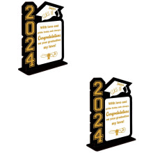 2 Pieces Congratulations Banner Graduation Table Decorations
