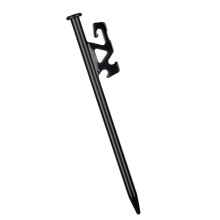1Pcs Metal Ground Stakes for Camping with Sturdy Support Black Flat Cone 30X2X0.5CM