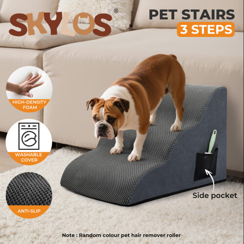 Skylos 3-Step Pet Stair Dog Ramp for Sofa Bed