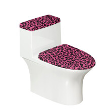 Toilet Protector Cover for Elastic Edge Polyester Adjustable Dust-Proof Stretch Fit Stretch Elastic Installation Stylish Gifts Leopard Print