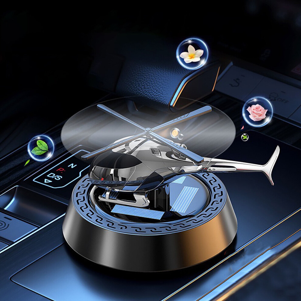 Helicopter Solar Rotating Car Air Freshener Diffuser, Al Alloy Aromatherapy For Essential Oils, Stress Relief & Odor Purification Â Compatible With 9479868412125