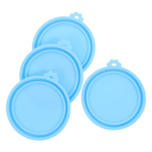 4Pcs Flexible Silicone Pet Food Can Covers Sky Blue Reusable Lid for Daily Use