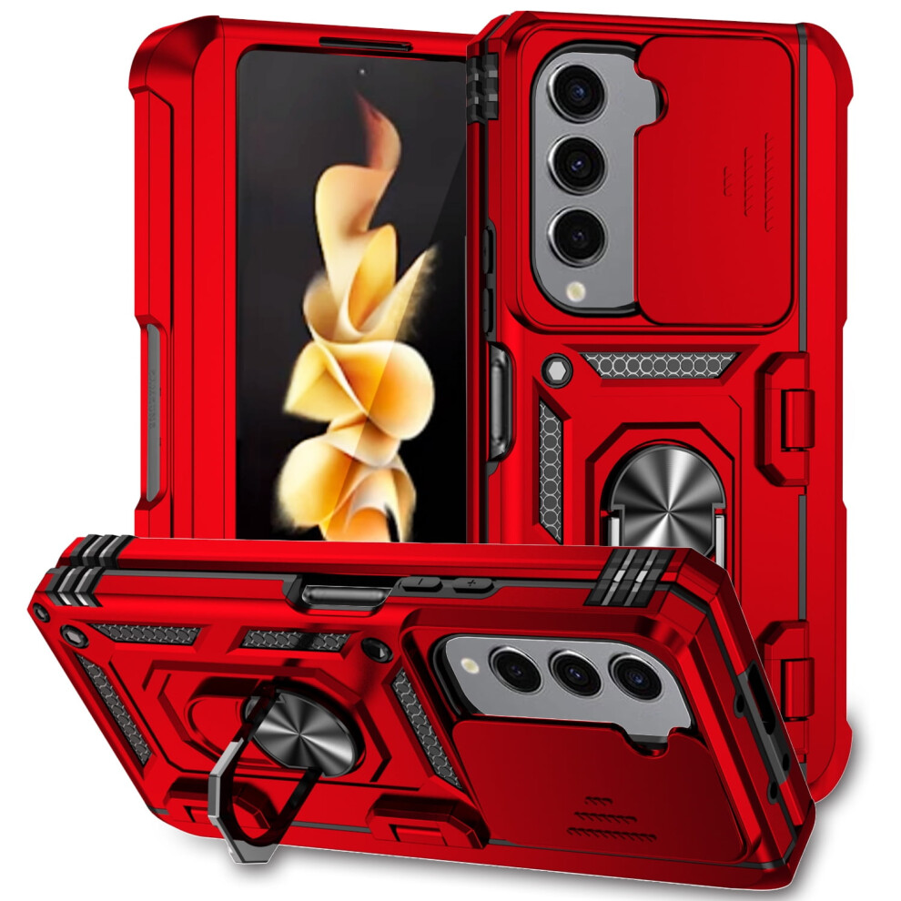 Galaxy Z Fold 5 Kickstand Armor Case With Slide Lens Cover, 360 Rotating Ring, Magnetic & Shockproof Â Compatible With Samsung Galaxy Z Fold 5, 9028731562698