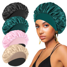 4PCS Satin Hair Bonnet for Sleeping,Bonnets for Black Women Men,Silk Bonnet for Sleeping