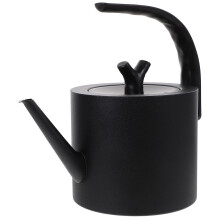 Stainless Steel Coffee Kettle with Handle Black Multifunctional Water Boiling Pot