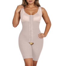 Åben skridtformet bodysuit til store størrelser med bryststøtte og slankende design