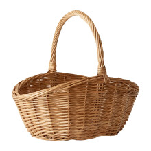 Large Rattan Storage Basket with Handle – Woven Wicker Organizer for Picnic, Garden, Harvesting, Flower Arranging, Easter & Camping – Compatible