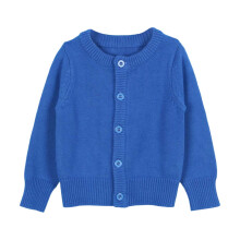 Børnepiger Cardigan Langærmet Børnesweater Med Knapringning Pigesweater Cardigans Med Rund Hals Småbørnssweatere, Blå6År