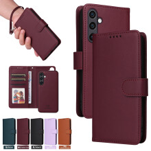 Compatible with Samsung Galaxy S25 Detachable Magnetic Flip Folio Case – PU Leather Wallet, Card Holder, Cash Slot, Wristlet, Kickstand, Shockproof,