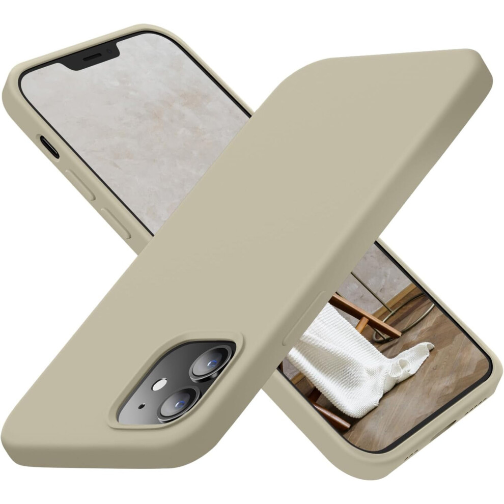 Iphone 12 & 12 Pro Case Â Shockproof Silicone, Soft Microfiber Lining, 6.1", Khaki, Compatible With Iphone 12 9479868414723