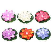 Conjunto de 6 luzes flutuantes para piscina, incluindo luzes de lótus flutuantes para lagos e lagoas. Luzes solares de LED em formato de flor,