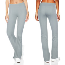 Yogabukser Dame Casual Ensfarvet Slanke Hofter Løse Yogabukser Vide Ben Sportsbukser Grå + XL