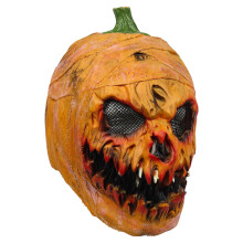 Qocolhg Halloween Pumpkin Head Latex Mask, Terrifying Devil Scaring Party Prop – Compatible with Halloween Clearance