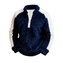 Varme, koselige hettegensere til barn – nydelig lappeteppedesign, unisex, marineblå, kompatibel med høytiden