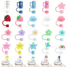 20 pcs Straw Toppers For Stanley Cups - Compatible With 30&40 Oz Tumbler - 10mm Straw Covers