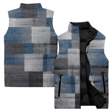 Dame casual mode ærmeløs bomuldsvest med blomsterprint, grå, størrelse XL