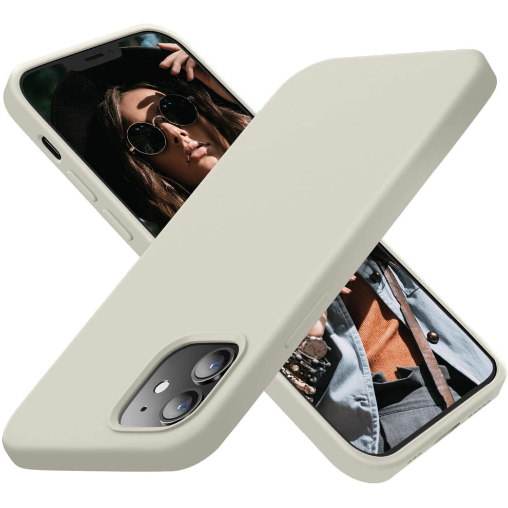Silicone Shockproof Iphone 12 & Iphone 12 Pro Case (6.1"), Soft Microfiber Lining, Stone Color 9479868416055