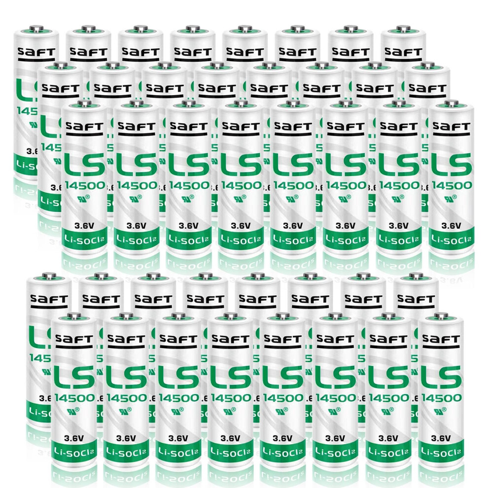 Pack Of 40 Ls14500 3.6V 2600Mah Lithium Aa Batteries, Extended Life Power For Water Meter And Plc 9771547586821