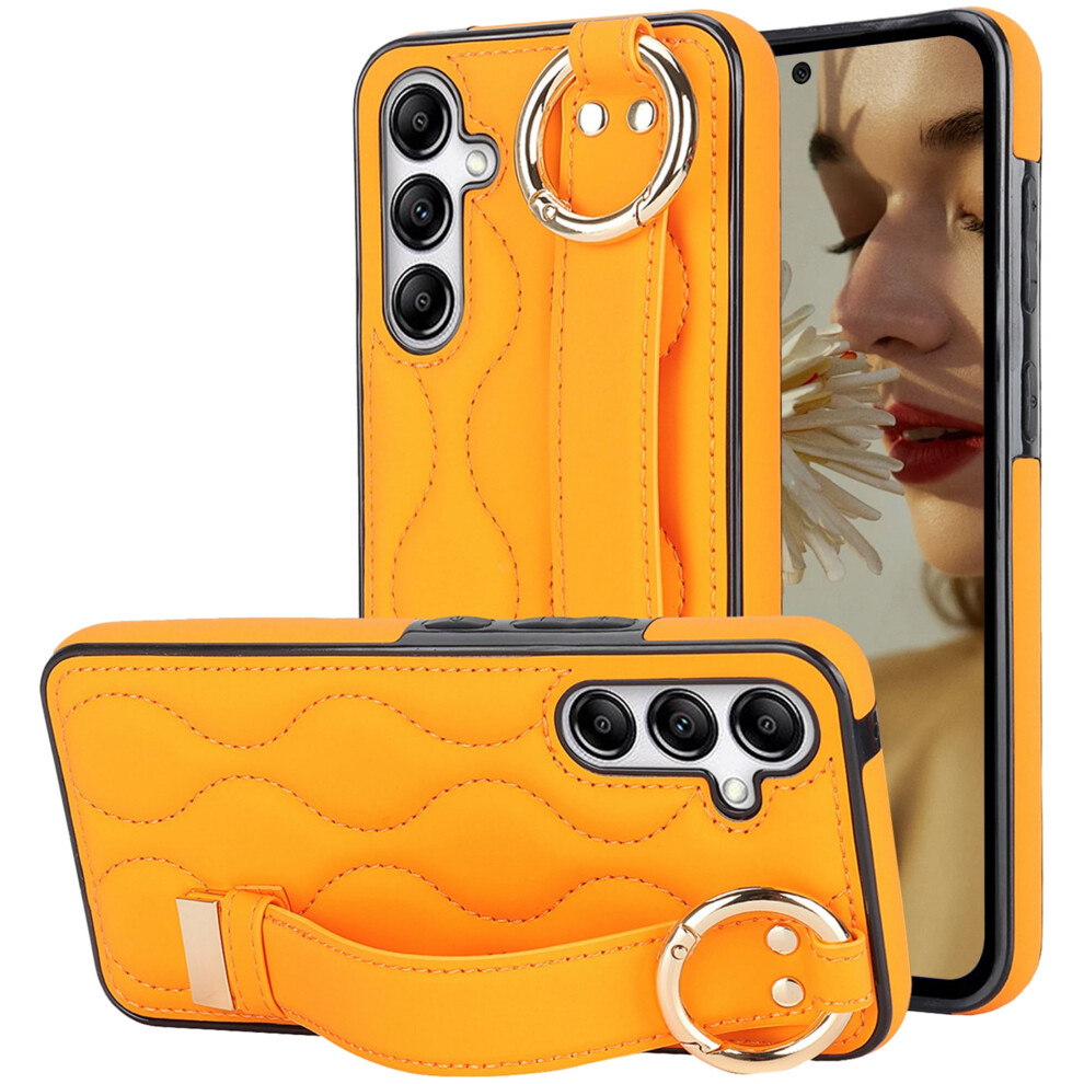 Ccsmall Pu Leather Case For Samsung Galaxy S25+ Plus Â Cute Wrist Strap, Kickstand & Finger Ring, Stylish Protective Cover, Zwd Orange 9028731706078