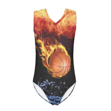 Fire Water Basketball Kids Swimsuit Durable Sleeveless Swimsuit One Piece Size 7-8 Y Skin-Friendly Kids Cover Ups for Swimwear Girls