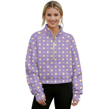 Damepulloversweatshirt med kvart lynlås, oversize pullovertoppe, grafiske outfits, hættetrøje med høj hals, trendy outfits til udendørskontoret,