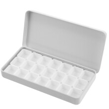 1 Set Portable Pigment Box Metal Watercolor Tin for Paint Storage and Color Mixing White 12.20X6.20X1.30CM