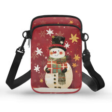 Kerstsneeuwpop cadeauverpakking, schoudertas van polyester met verstelbare schouderband, ideaal voor dagelijks gebruik op reis.