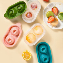 Non-stick Ice Hockey Mold with Lid Flexible Food Grade 2 Grids Cocktails Ice Cube Maker Household Supplies